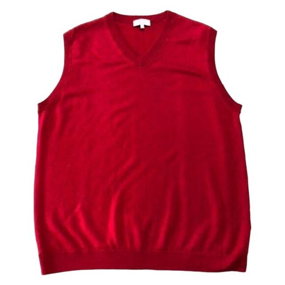 Turnbury Sweater Vest Mens 3XT Tall Merino Wool Deep Red Used - Picture 12 of 16